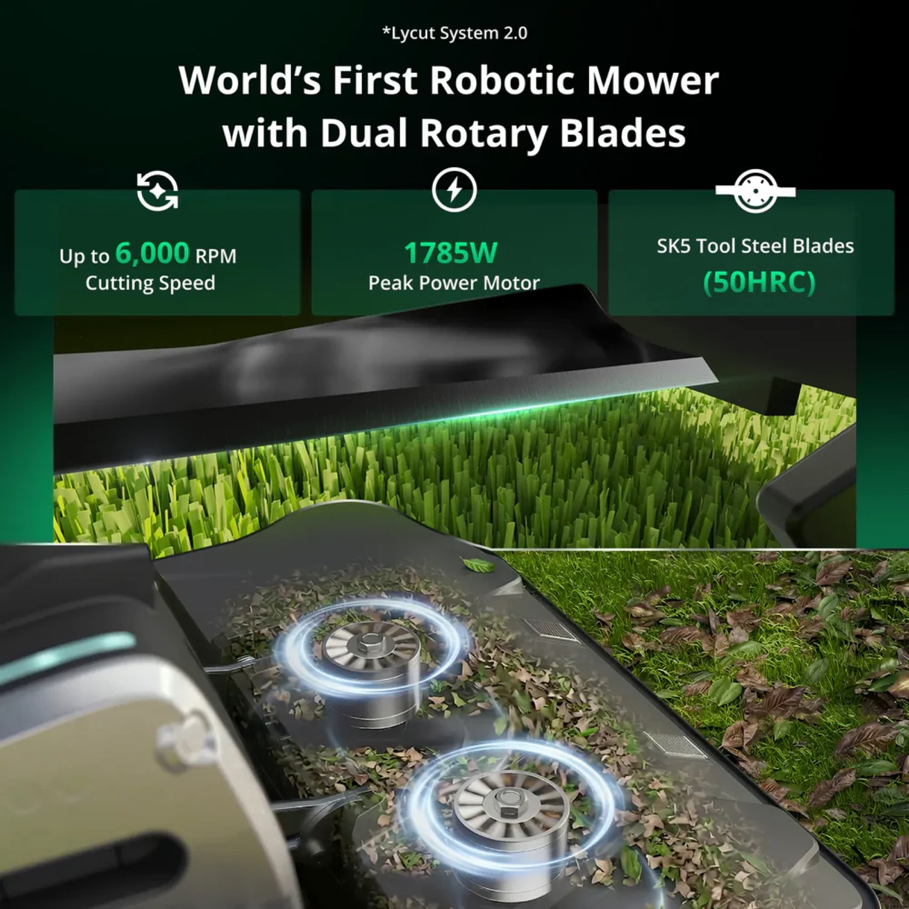 Lymow One Plus blade and cutting system specification graphic