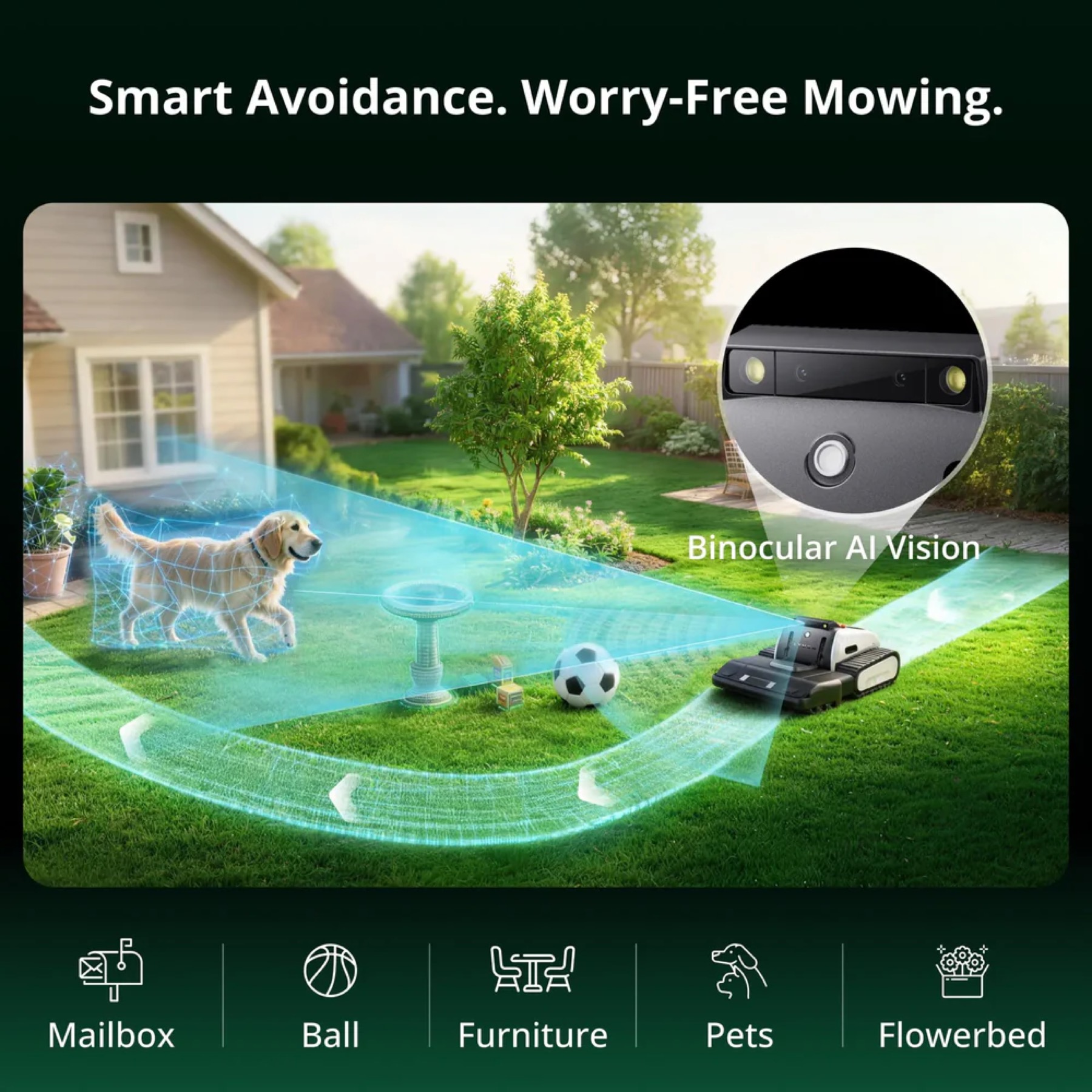 Lymow One Plus AI vision obstacle avoidance graphic