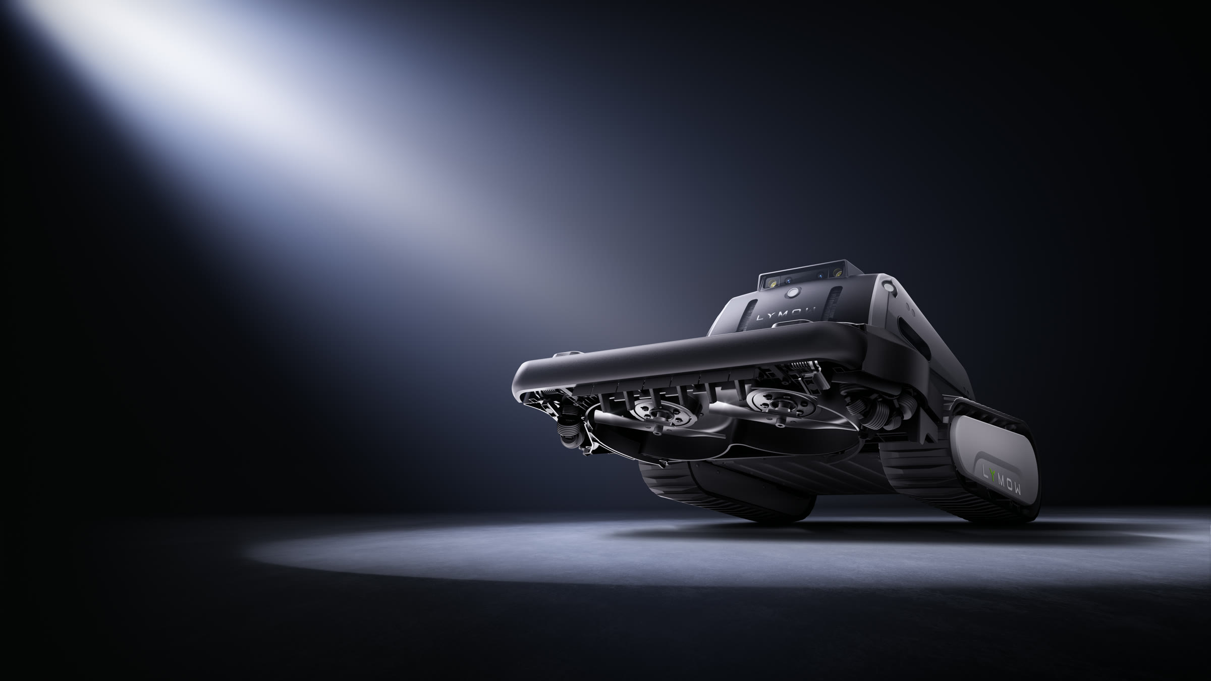 Studio view of the Lymow One Plus mower deck